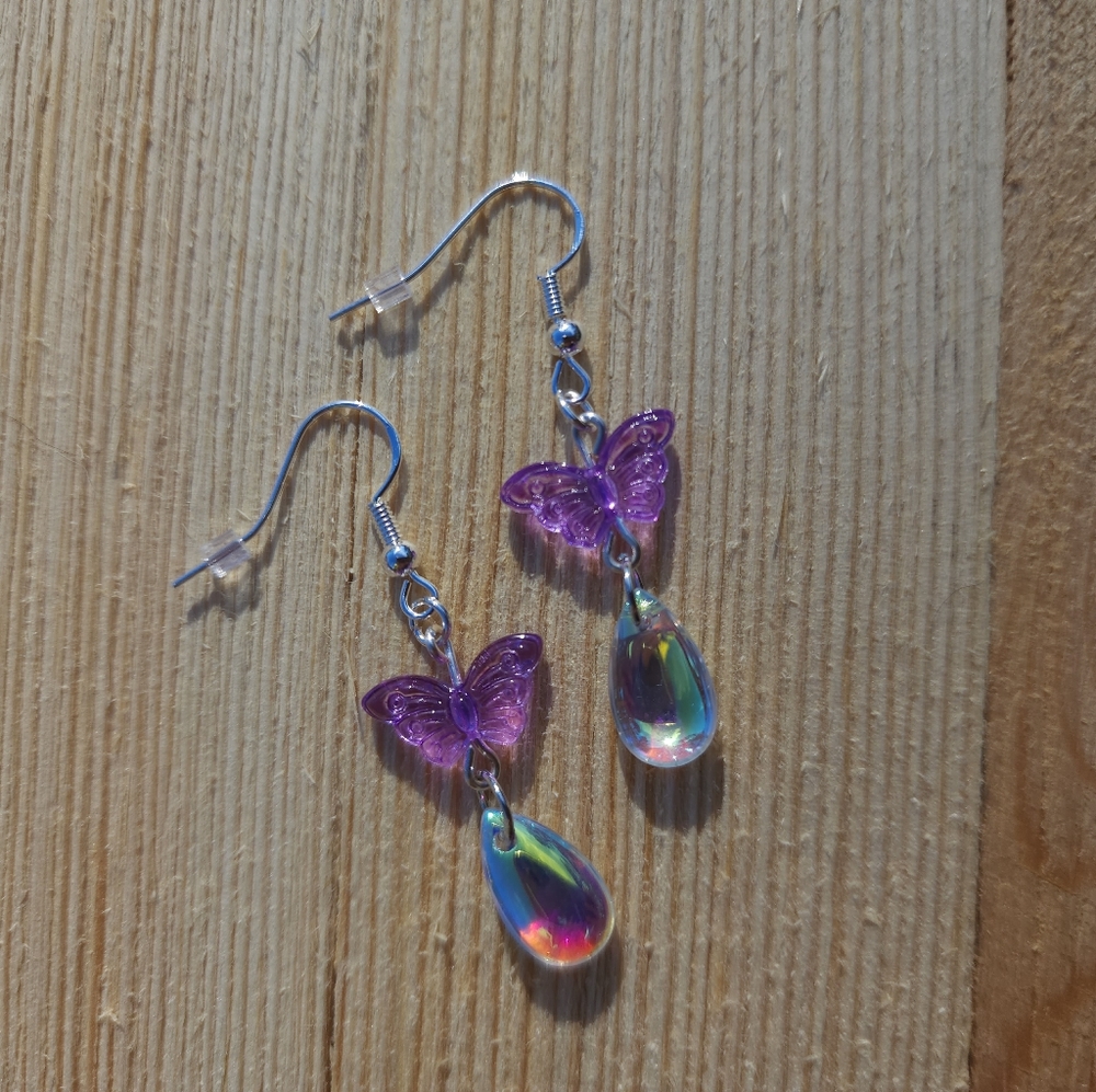 Butterfly drop earrings